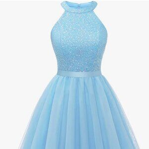 Dressystar Women's Sequin Sparkly Gitter Halter Cocktail Party Dress